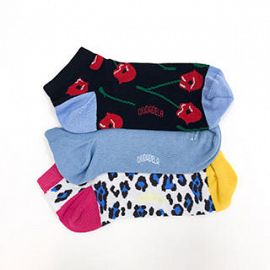 Tripack liso y fantasia caña corta mujer