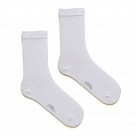 3079 - MEDIA CAÑA INTERMEDIA DE ALGODÓN CON LYCRA LISA - PUÑO SUAVE